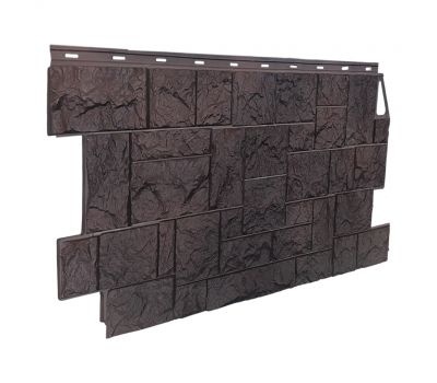 Фасадные панели (цокольный сайдинг) коллекция камень дикий - Коричневый от производителя  Fineber по цене 740 р